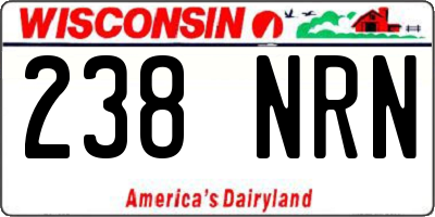 WI license plate 238NRN