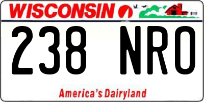 WI license plate 238NRO