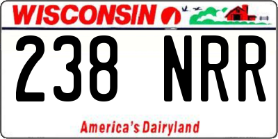 WI license plate 238NRR