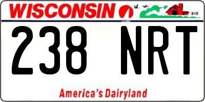 WI license plate 238NRT