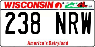 WI license plate 238NRW