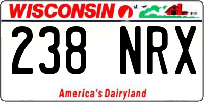 WI license plate 238NRX
