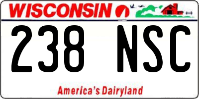 WI license plate 238NSC
