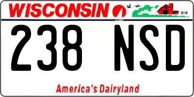 WI license plate 238NSD