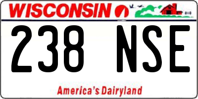 WI license plate 238NSE
