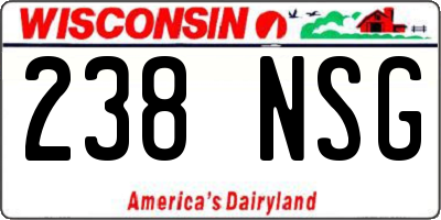 WI license plate 238NSG