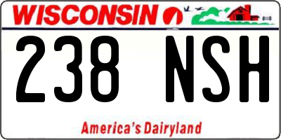 WI license plate 238NSH