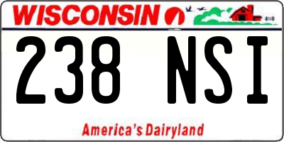 WI license plate 238NSI