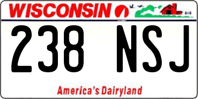 WI license plate 238NSJ