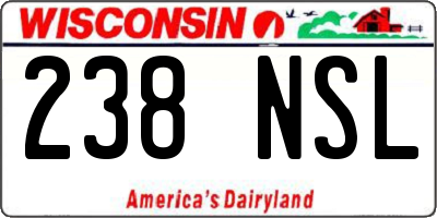 WI license plate 238NSL