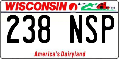 WI license plate 238NSP
