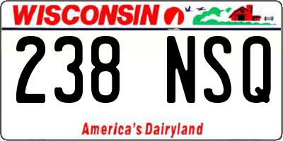 WI license plate 238NSQ