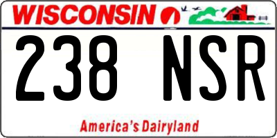 WI license plate 238NSR