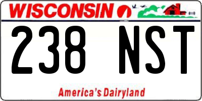 WI license plate 238NST