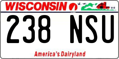 WI license plate 238NSU