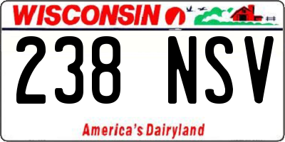 WI license plate 238NSV