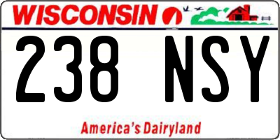 WI license plate 238NSY