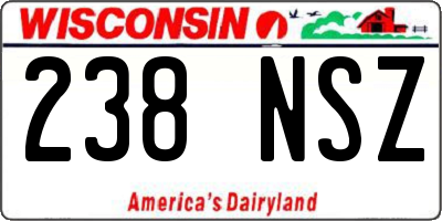 WI license plate 238NSZ