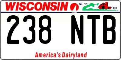 WI license plate 238NTB