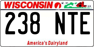 WI license plate 238NTE