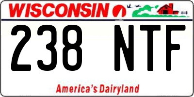 WI license plate 238NTF