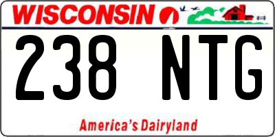 WI license plate 238NTG
