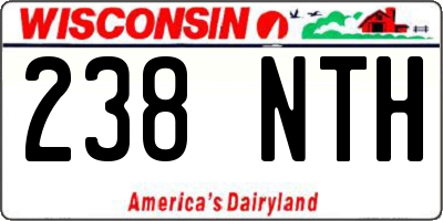 WI license plate 238NTH