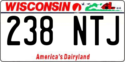 WI license plate 238NTJ
