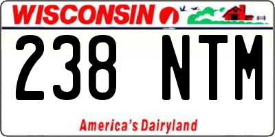 WI license plate 238NTM