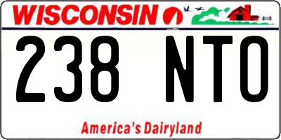 WI license plate 238NTO