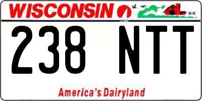 WI license plate 238NTT