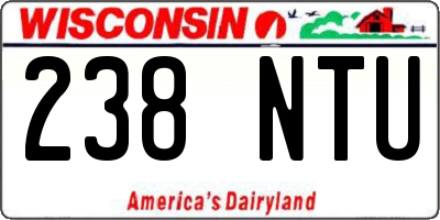 WI license plate 238NTU