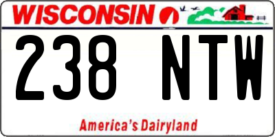 WI license plate 238NTW
