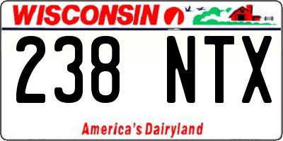 WI license plate 238NTX
