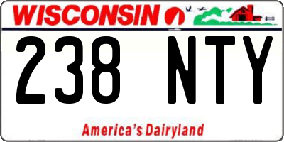 WI license plate 238NTY
