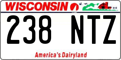 WI license plate 238NTZ