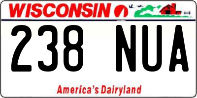 WI license plate 238NUA