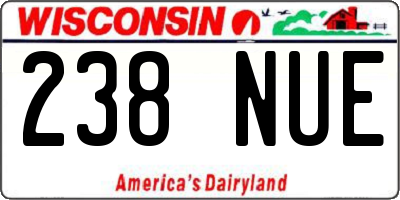 WI license plate 238NUE
