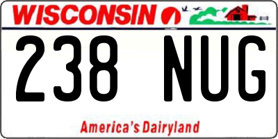 WI license plate 238NUG