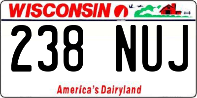 WI license plate 238NUJ