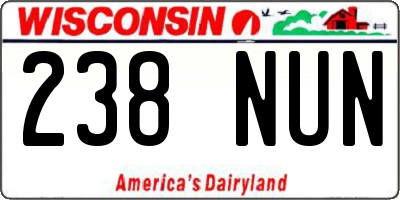 WI license plate 238NUN