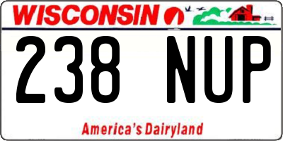WI license plate 238NUP