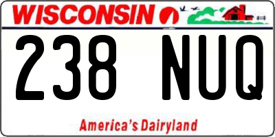 WI license plate 238NUQ