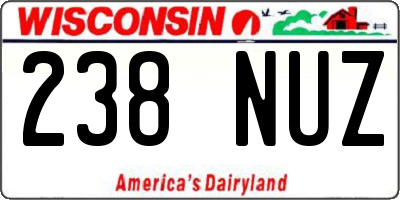 WI license plate 238NUZ