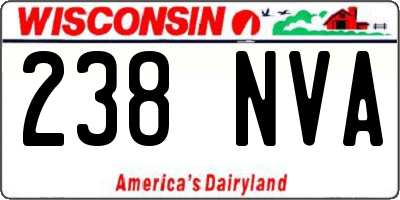 WI license plate 238NVA