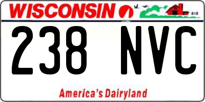 WI license plate 238NVC