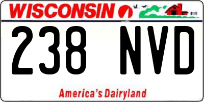 WI license plate 238NVD