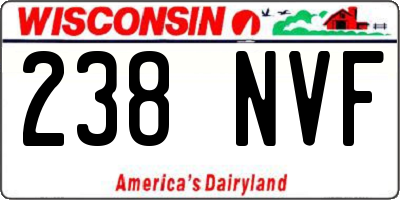 WI license plate 238NVF