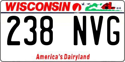 WI license plate 238NVG