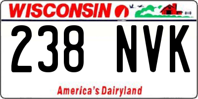 WI license plate 238NVK